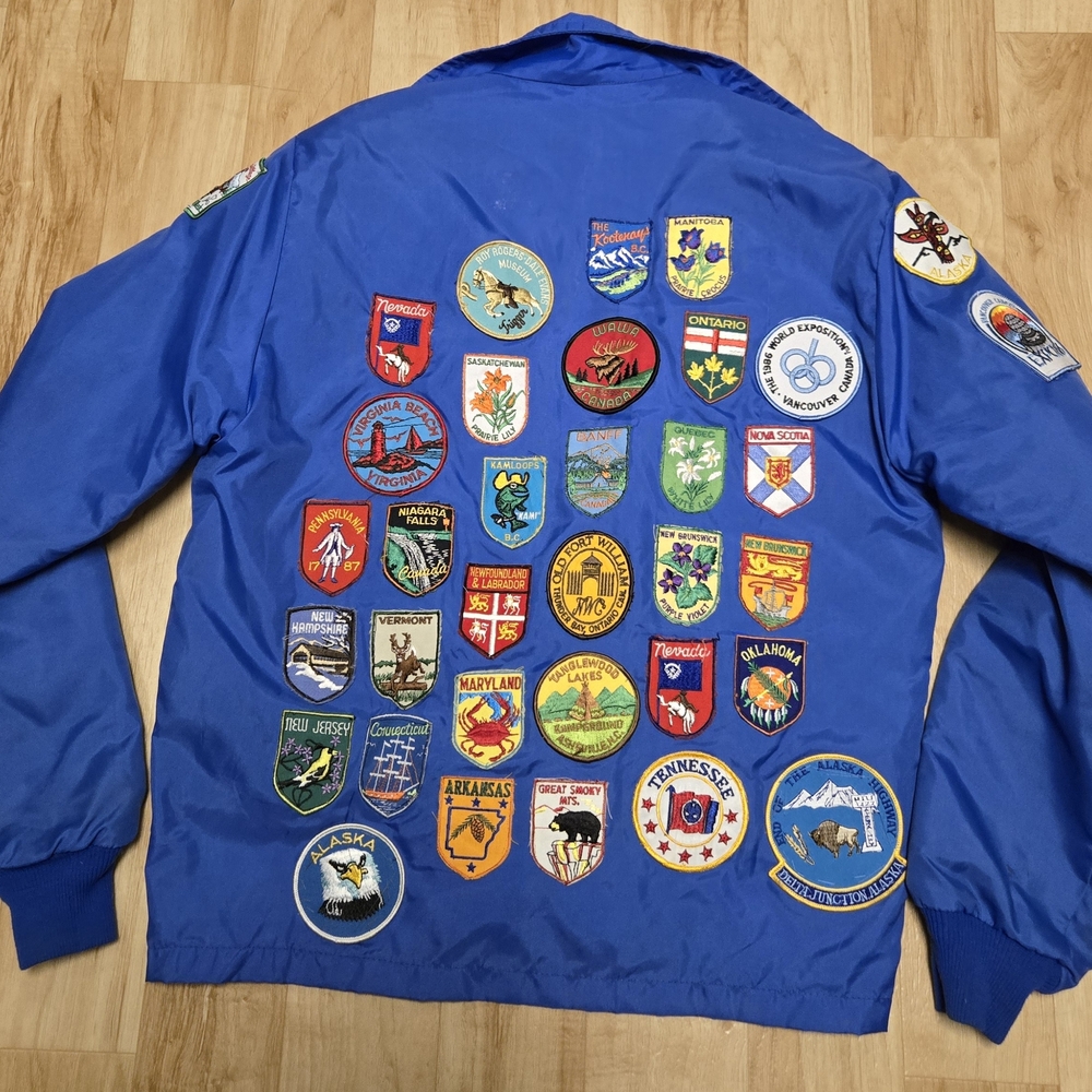 Blue Patchwork Men's Jacket - image 8